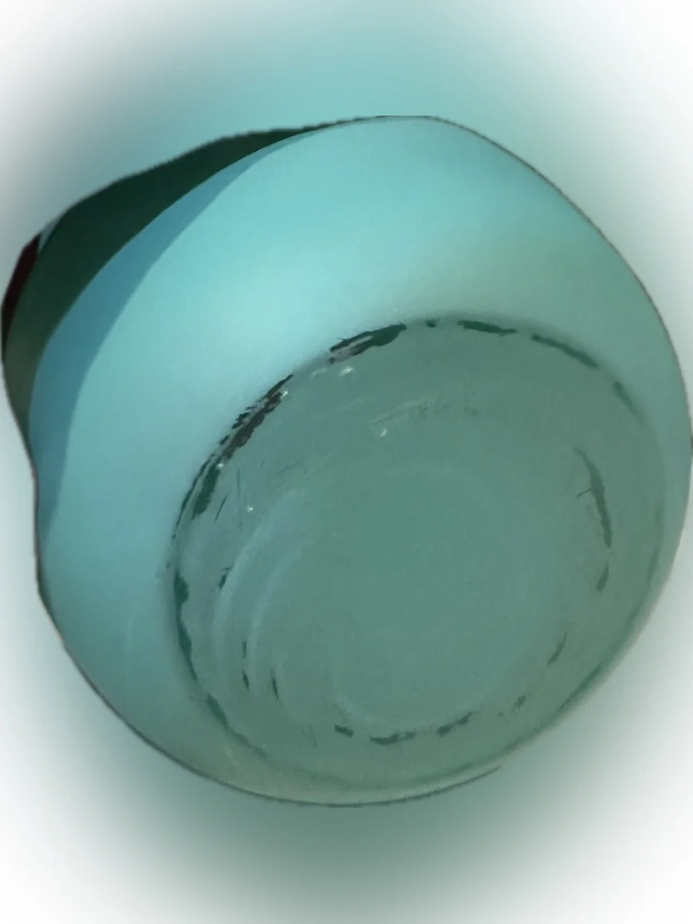 PAINTED GLASS TURQUOISE VASE CONTAINER FLOWERS STORAGE PARTY WEDDING DECOR 10.5”